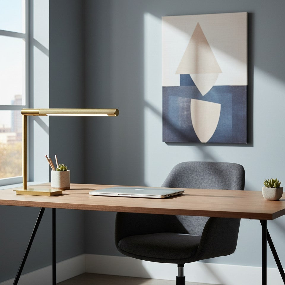 Zorv Schreibtischlampe – Zeitlose Metall-Schreibtischlampe mit Touch-Schalter für Arbeitszimmer oder Wohnzimmer