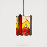 Carica l'immagine nella visualizzazione Galleria, Complete rose motif stained glass pendant light