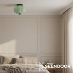 Load image into Gallery viewer, Vintage Eloise Milk Glass Flush Mount Ceiling Light - Vintage Charm Soft Glow
