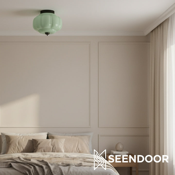 Vintage Eloise Milk Glass Flush Mount Ceiling Light - Vintage Charm Soft Glow