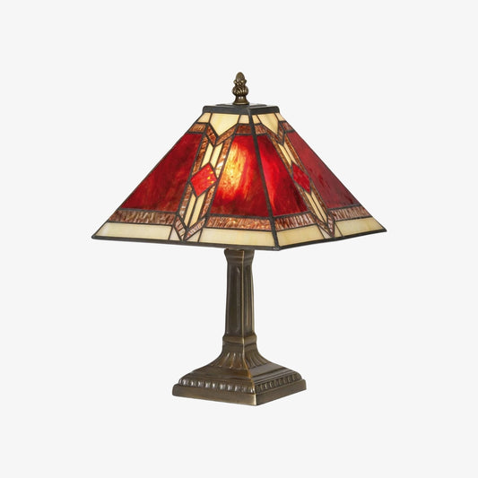 Lámpara de Mesa de Vidrio Tiffany TiffStar – Estilo Vintage de Vidrio Tiffany Adecuada para Dormitorios y Salas