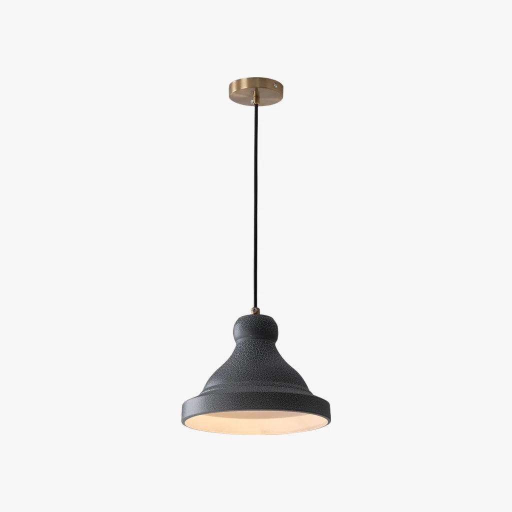 Gray metal dome pendant lamp product view