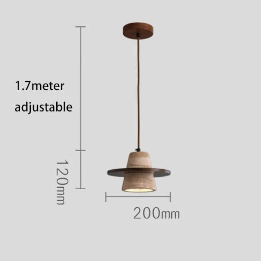Travertijn Middeleeuwse Hout Steen Hanglamp