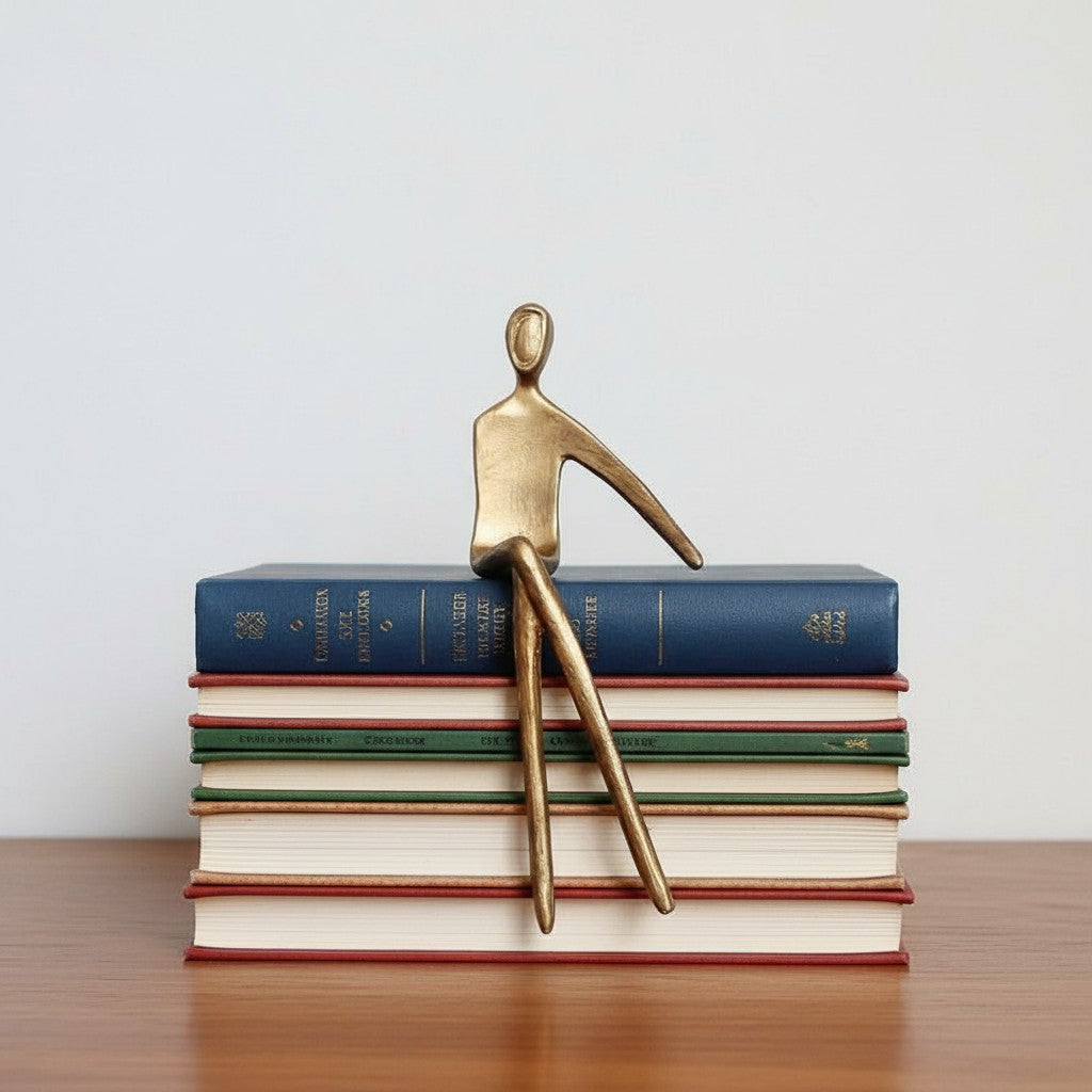 Floxo Lazy Dog and Abstract Nordic Human Figurine Minimalist Sculpture for Modern Shelves and Desks