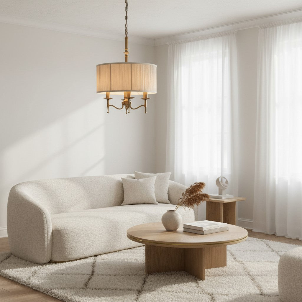 Tela 3-Light Pendant Lamp - Elegant Multi Arm Hanging Light for Living & Dining Spaces