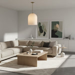 Load image into Gallery viewer, Vega Glass Champagne Iron Frame Pendant – Glass Shade Modern Light for Dining or Kitchen