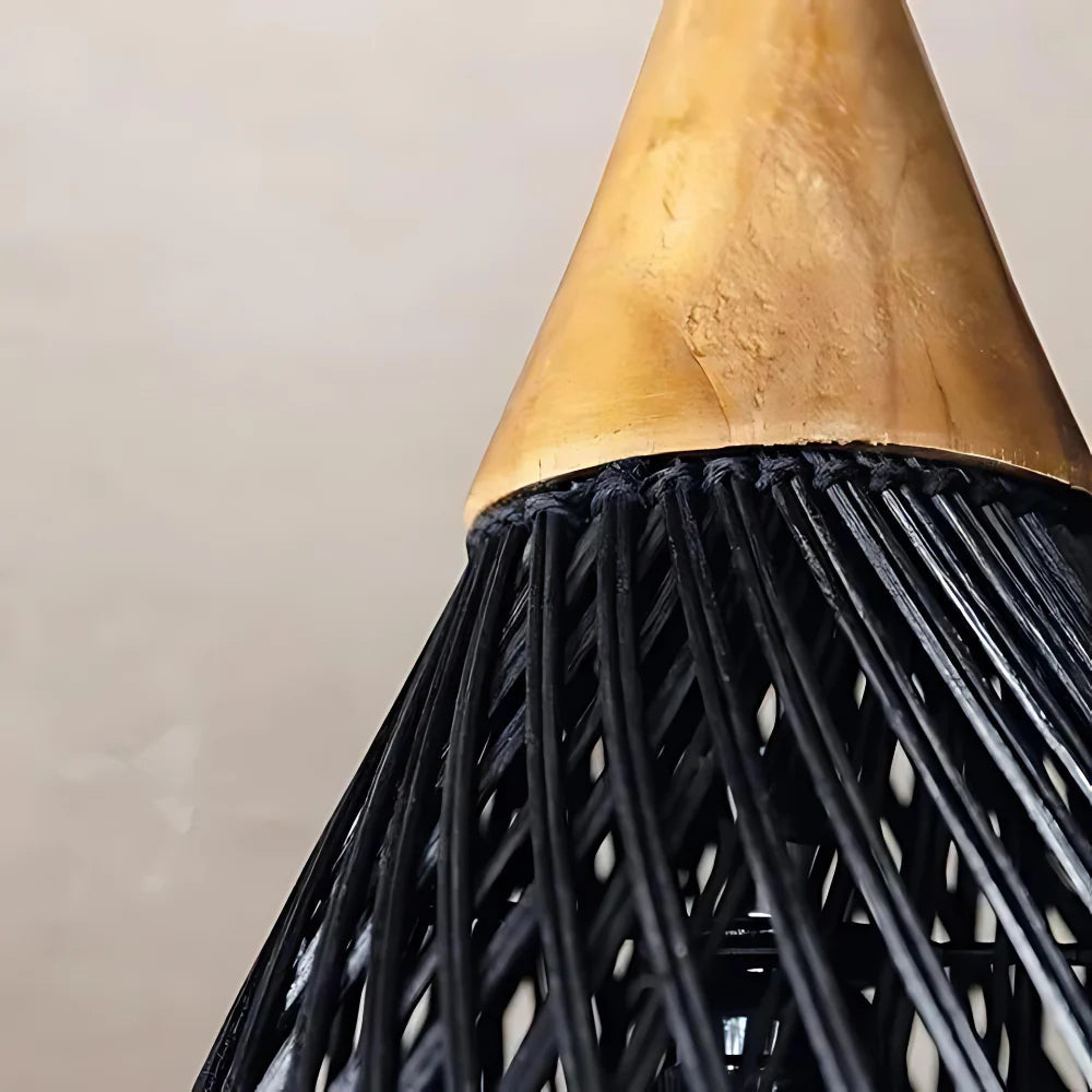 Ręcznie wykonana lampa wisząca z tapiserii rattanu