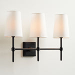 Load image into Gallery viewer, Derlina White Linen Shades Wall Lamp – Retro Metal Multi-Head Lighting Fixture
