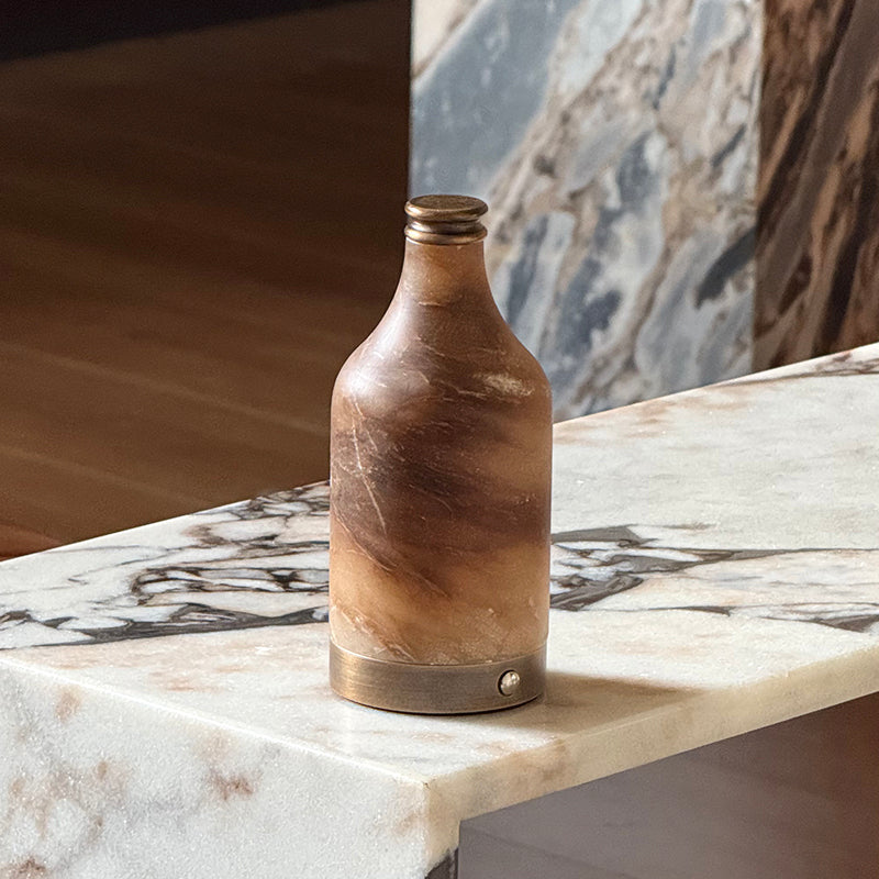 Lampe de table en albâtre bouteille de vin (batterie intégrée)