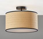 Load image into Gallery viewer, Dumora Drum Shade Ceiling Light - Natural Woven Paper Flush Mount
