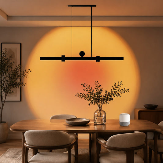 Suspension linéaire pour salle à manger à éclairage diffus