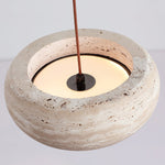 Load image into Gallery viewer, Travertine Drum Pendant Lamp