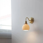 Load image into Gallery viewer, Brass Ceramic Wall Light

