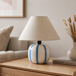 Load image into Gallery viewer, Ceruna Ceramic Table Lamp with Fabric Lampshade – Modern Minimalist Fixture for Reading or Lounge Areas