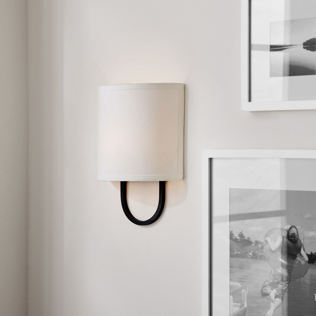 Nolvara Elegant Wall Light Featuring Soft Shade and Metal Arm