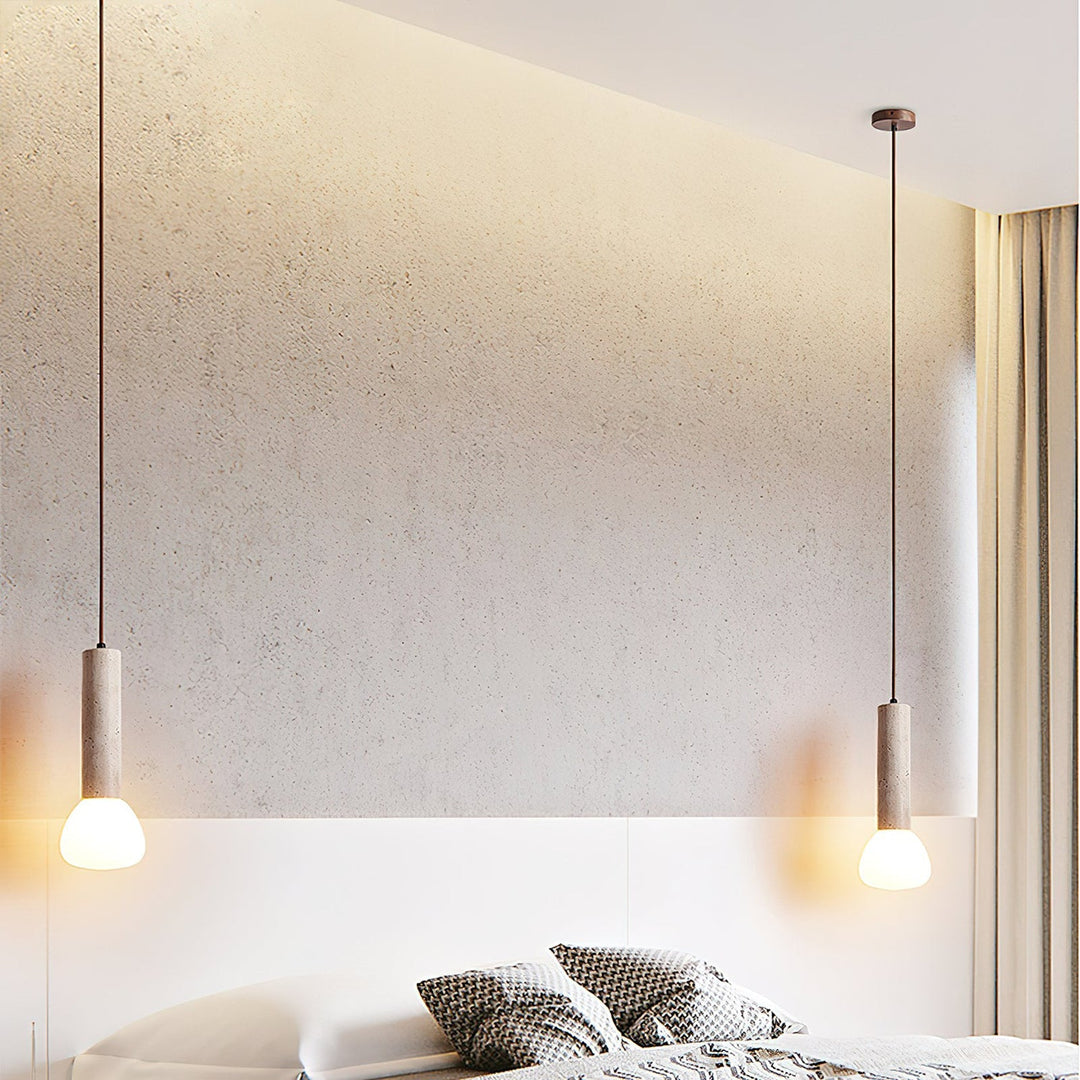 Lámpara colgante elegante de travertino crema