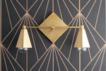 Load image into Gallery viewer, Ornato Luxe Geometric Vanity Light - Solid Brass Art Deco Bathroom Lighting
