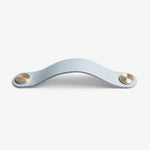 Afbeelding laden in galerijweergave, Cowhide leather and brass cabinet pull handle color and size option
