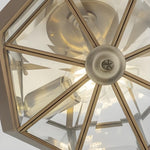 Cargar imagen en el visor de la Galería, Lámpara de techo empotrada estilo linterna antigua Braleen – Diseño de vidrio transparente para sala y dormitorio