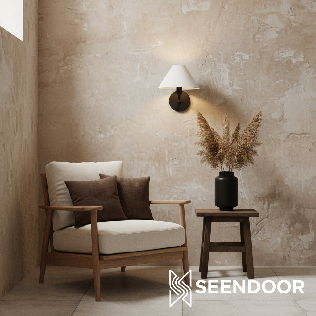 Diora Contemporary Brass Wall Sconce with Tapered Shade for Corridor & Bedroom