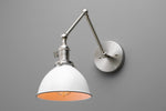 Load image into Gallery viewer, Conique Metal Vintage Industrial Swing Arm Wall Lamp - Adjustable Dome Shade for Study
