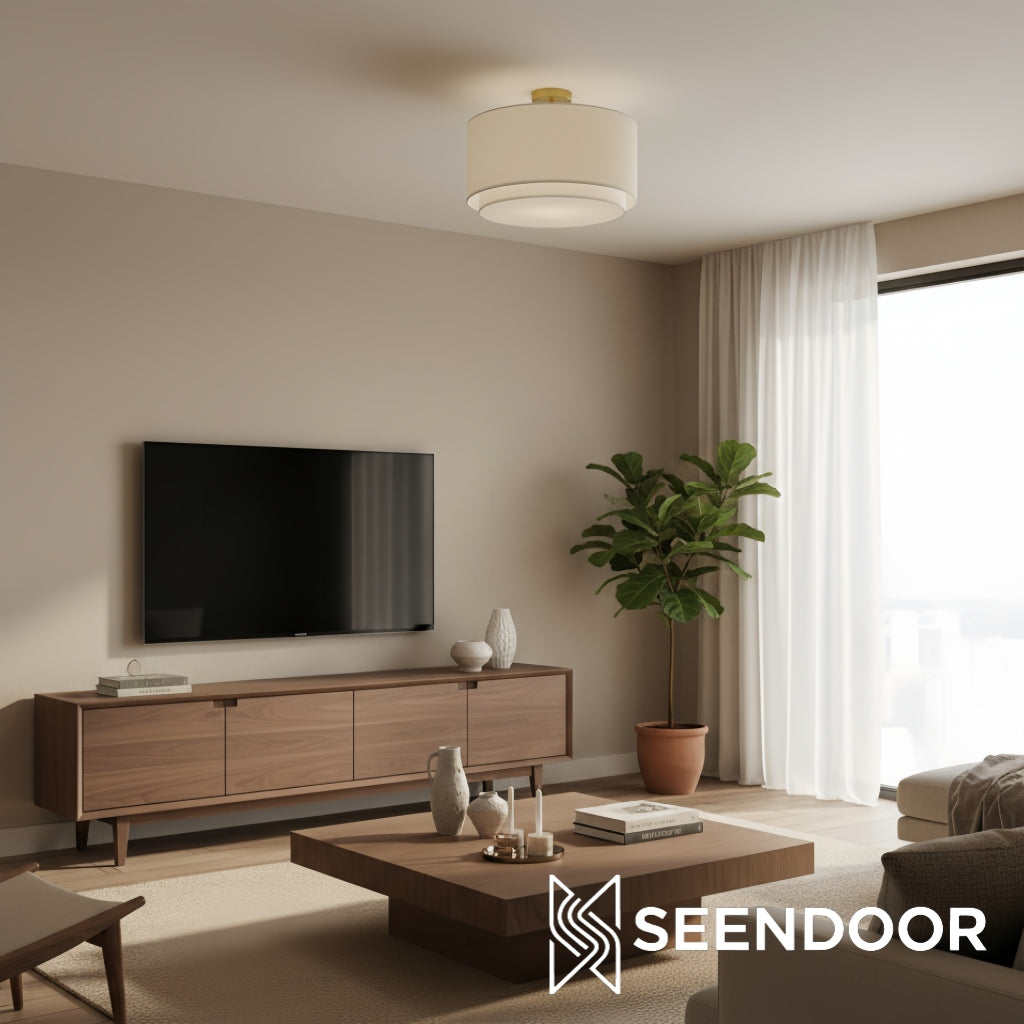 Dumora Double Layer Drum Modern Ceiling Light for Bedroom & Hallway