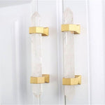 Load image into Gallery viewer, Brass Crystal Door Knobs: Kitchen Cabinet Knobs &amp; Bedroom Drawer Pulls
