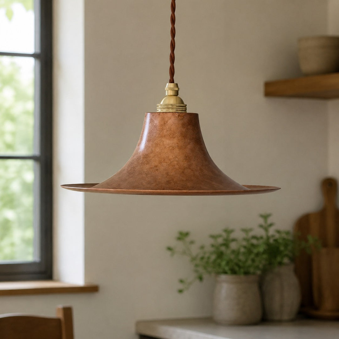 Lampada a sospensione nordica rustica fatta a mano con effetto arrugginito