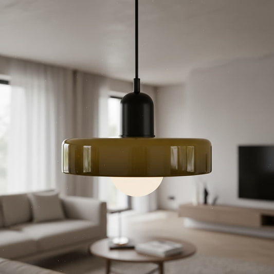 Glasora Lampada a Sospensione in Vetro Moderna – Lampada a Sospensione Nordica Minimalista per Cucina e Corridoio N32