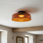 Afbeelding laden in galerijweergave, Celestial Moderne Glazen Plafondlamp – Scandinavisch Ontwerp Glazen Schijfarmatuur voor Slaapkamer en Eetkamer