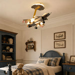 Cargar imagen en el visor de la Galería, Airplane ceiling light in a warm children room scene