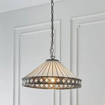 Afbeelding laden in galerijweergave, TF Fargo Hanglamp - Tiffany-stijl verlichting met een Art Deco kap en verstelbare ketting