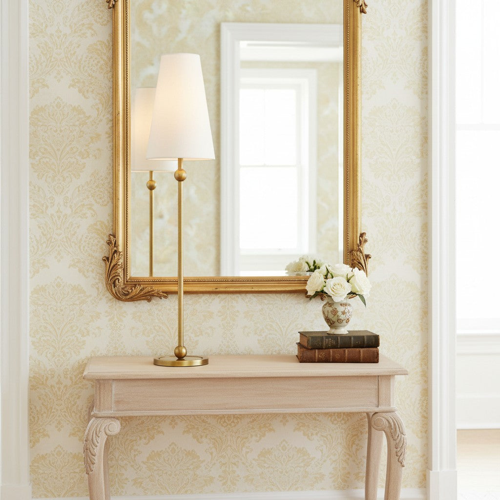 Serena Iron Table Lamp – Clean Lines and a Soft Linen Shade for Home Office or Bedside