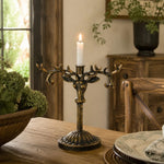 Carica l'immagine nella visualizzazione Galleria, Vintage deer head iron candle holder