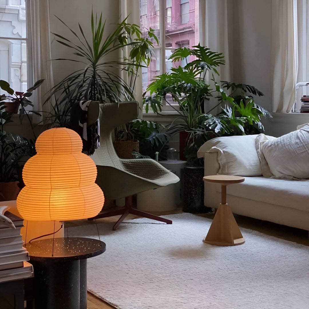Japanische Wabi Sabi weiße Reispapier Tischlampe