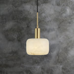 Load image into Gallery viewer, Velia Acorn Alabaster Minimalist Pendant Light