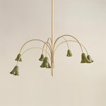 Load image into Gallery viewer, Bellina Modern Romantic Chandelier - Botanical Lily Design with Glass Flowers
