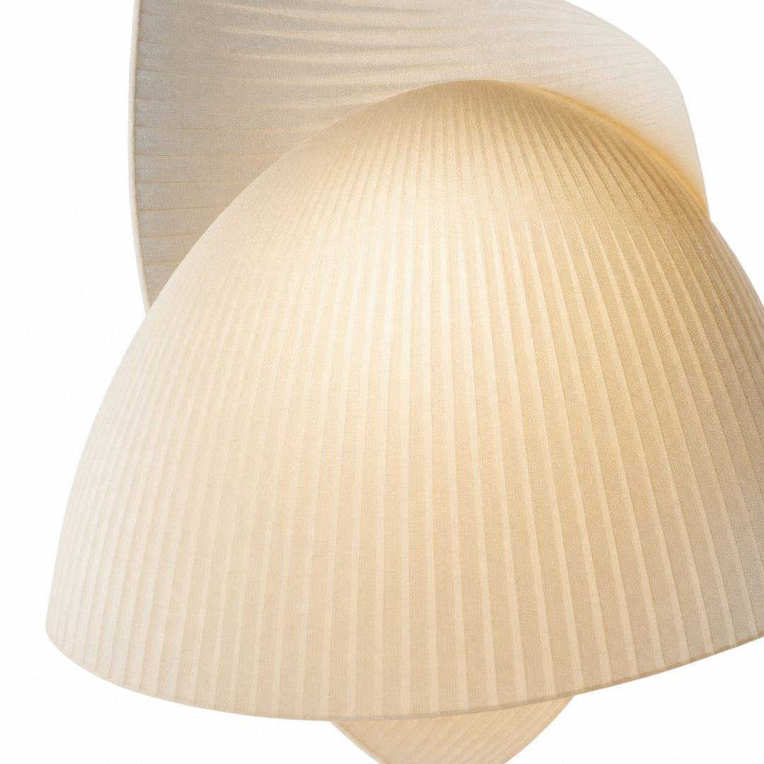 Layered pleated shade close-up