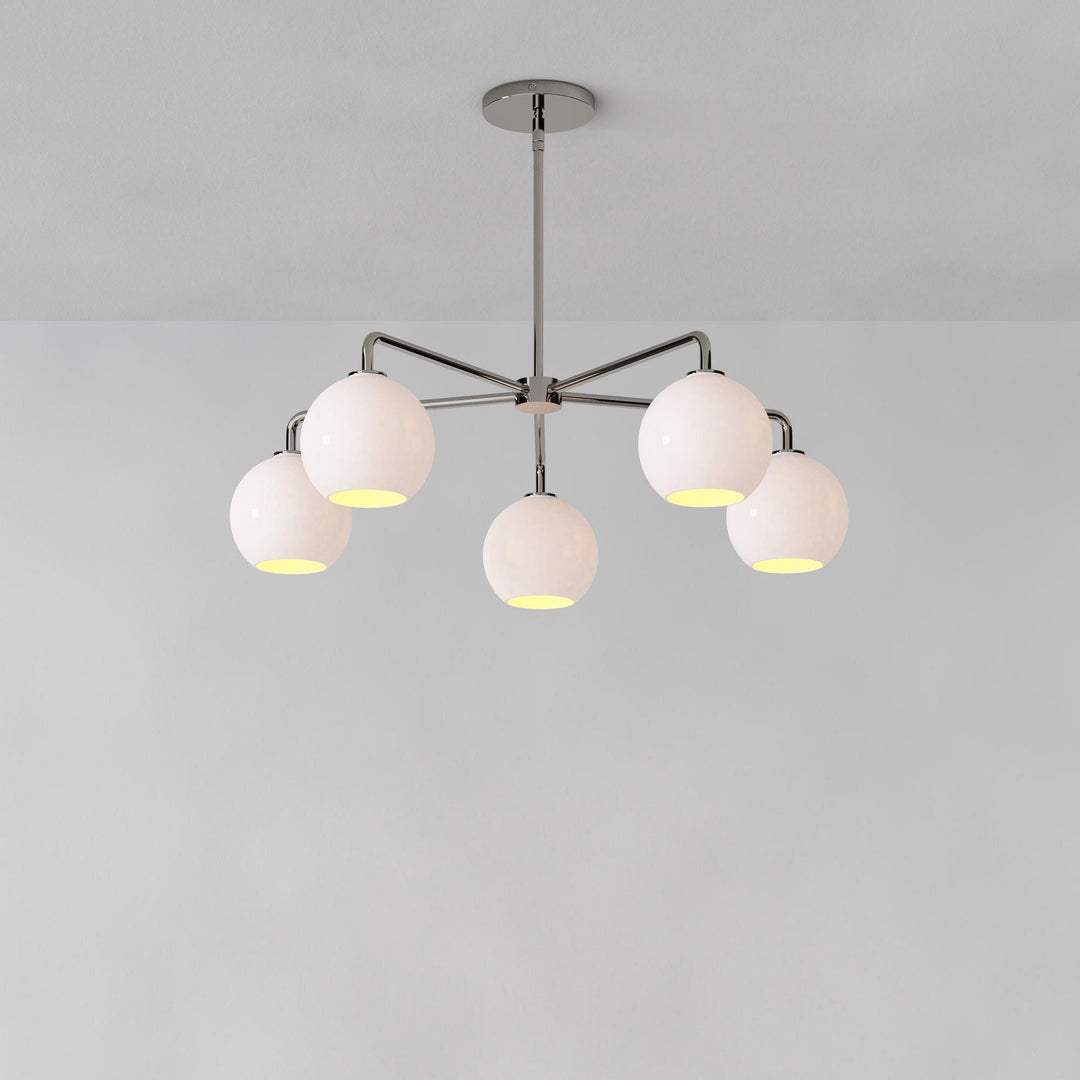 Selvion Elegant 5-Light Globe Chandelier – Modern Glass Pendant Lighting Fixture
