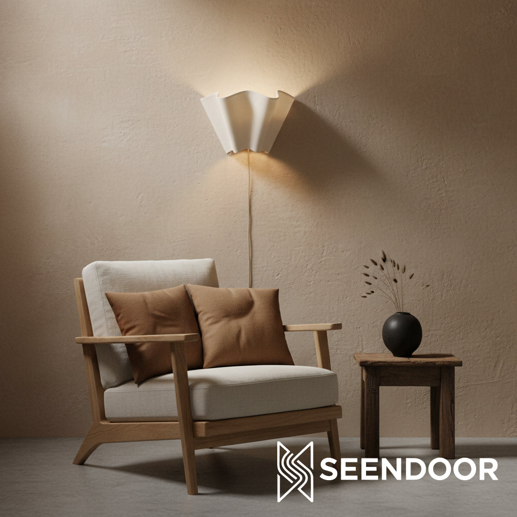 Oslan Plug-In Linen Shade Wall Light for Living Area & Reading Nook