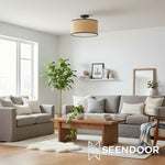 Load image into Gallery viewer, Dumora Drum Woven Flush Mount Ceiling Lamp for Hallway &amp; Entryway
