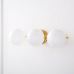 Load image into Gallery viewer, Alessora Mid-Century Modern 3-Light Wall Sconce - Metal Frame White Glass Globes
