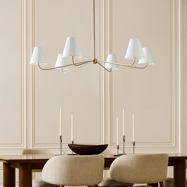 Fibura Metal Modern Linen Shade Linear Chandelier - Clean Lines