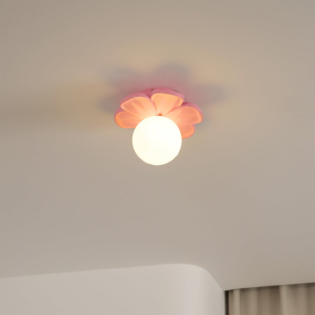 Cream Bloom Blumen Deckenlampe