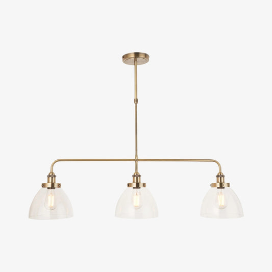 Lámpara Colgante Lineal Industrial Novera de 3 Luces - Estilo Moderno de Metal para Cocina y Comedor