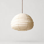 Załaduj obraz do przeglądarki galerii, Natural linen wabi-sabi pendant lamp on a light background