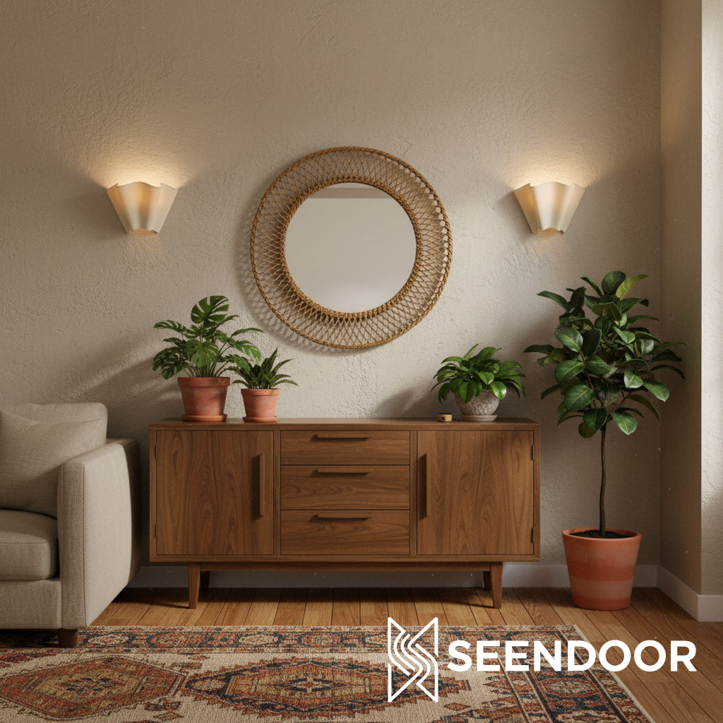 Oslan Plug-In Linen Shade Wall Light for Living Area & Reading Nook