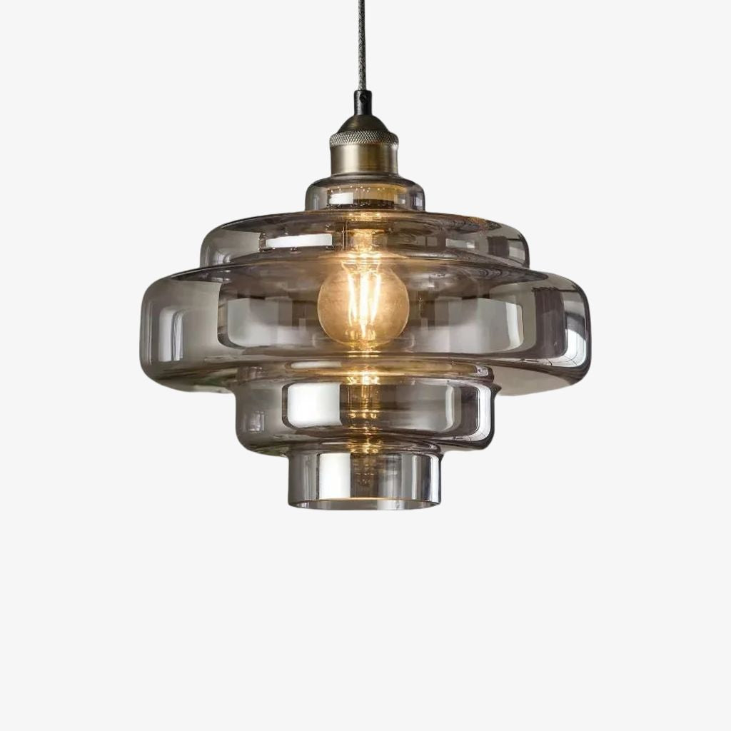 Bauhaus Vintage Style Colorful Glass Pendant Light Chrome Accent