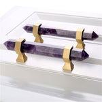 Load image into Gallery viewer, Brass Crystal Door Knobs: Kitchen Cabinet Knobs &amp; Bedroom Drawer Pulls
