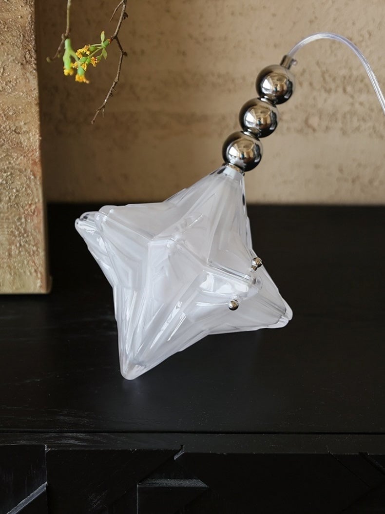 Art Deco Astris Elara Star Pendant Light – Frosted Glass Pendant with Geometric Style